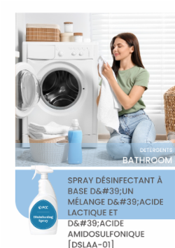 SPRAY DÉSINFECTANT À BASE D'UN MÉLANGE D'ACIDE LACTIQUE ET D'ACIDE AMIDOSULFONIQUE [DSLAA-01]