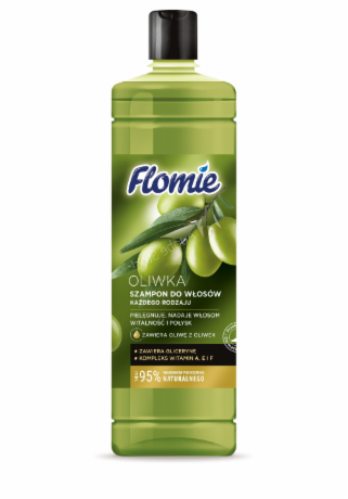 Tüm saç tipleri için Flomie zeytinyağı şampuanı 1L