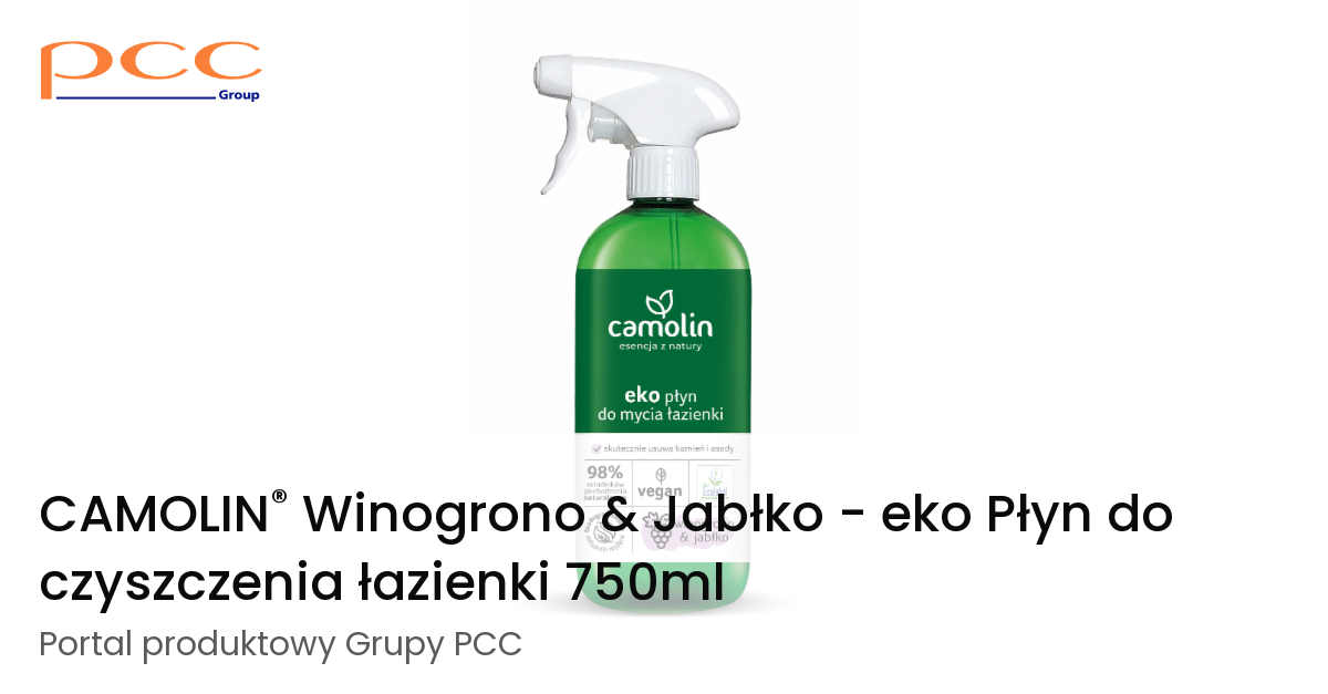 CAMOLIN® Winogrono & Jabłko - Płyn do czyszczenia łazienki 750ml. Grupa PCC